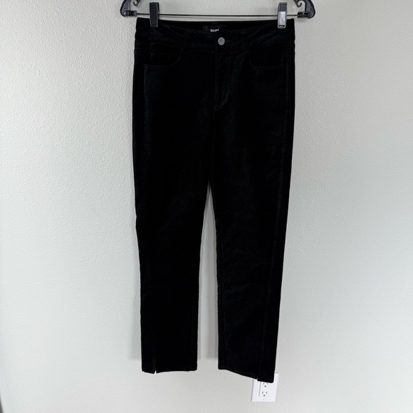 NWOT PAIGE Cindy Straight Leg Pants Twisted Seam Black Velvet Casual Women’s 25 - Picture 4 of 14